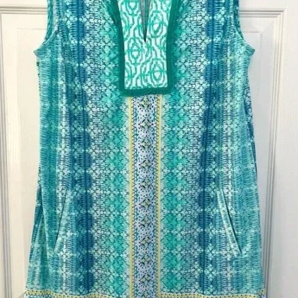 Cabana Life Dresses & Skirts - Cabana Life Coastal Cottage Sleeveless Dress UPF 50+ - Size Large